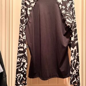 Hurley Black and White Floral Swim Coverup